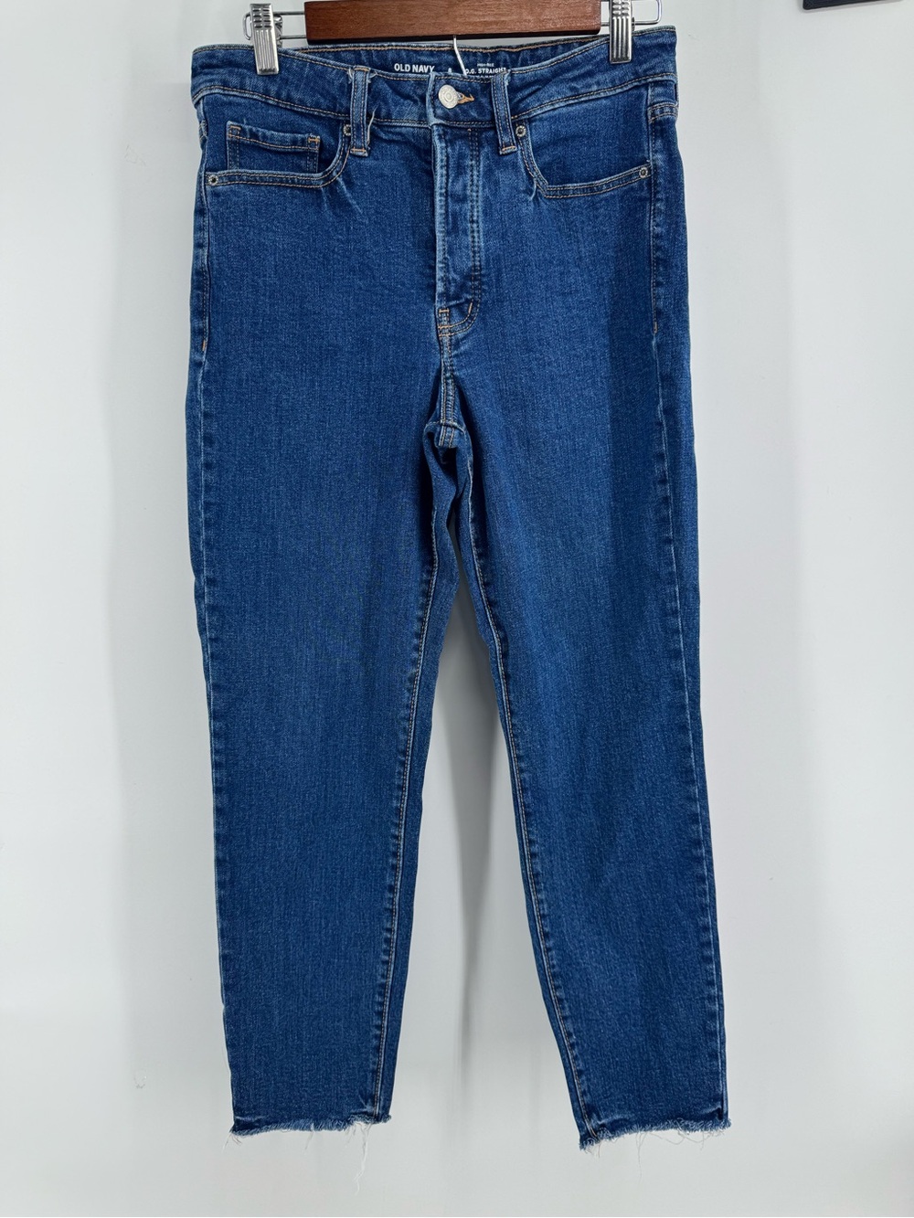 Old Navy Blue High-Rise O.G. Straight Jeans Ankle Cropped Women's Size 8